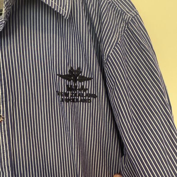 New Zealand Auckland Flip Cuff Long Sleeve Striped Button Down Shirt Size XXL - Picture 7 of 13